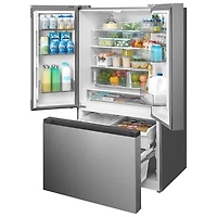 Réfrigérateur à deux portes de 22,6 pi³ 33 po avec distributeur de glaçons de Midea (MRF23I7AST) - Inox