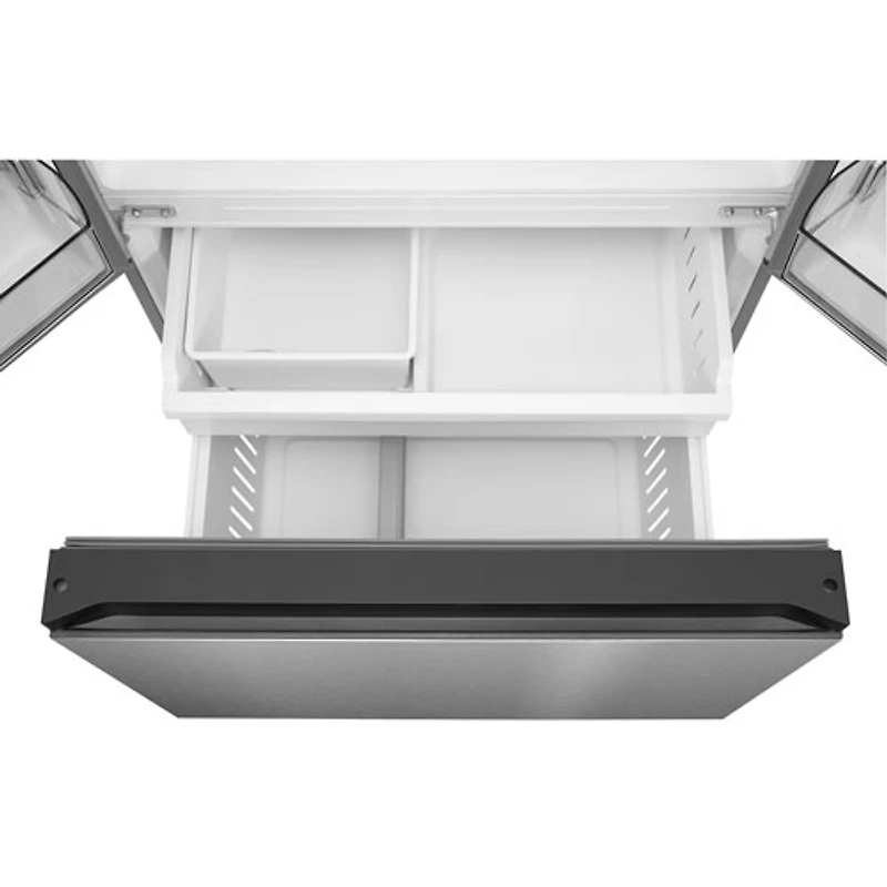 Réfrigérateur à deux portes de 22,6 pi³ 33 po avec distributeur de glaçons de Midea (MRF23I7AST) - Inox