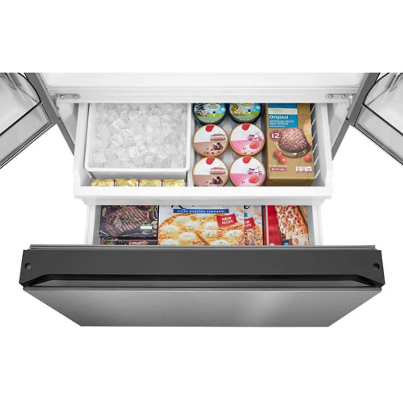 Réfrigérateur à deux portes de 22,6 pi³ 33 po avec distributeur de glaçons de Midea (MRF23I7AST) - Inox