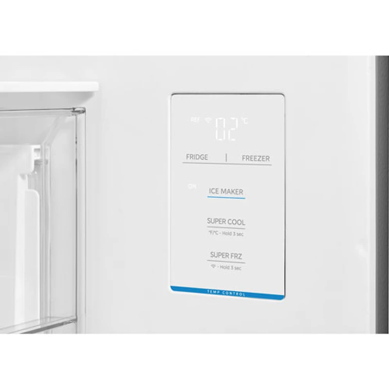 Réfrigérateur à deux portes de 22,6 pi³ 33 po avec distributeur de glaçons de Midea (MRF23I7AST) - Inox