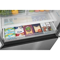 Réfrigérateur à deux portes de 22,6 pi³ 33 po avec distributeur de glaçons de Midea (MRF23I7AST) - Inox