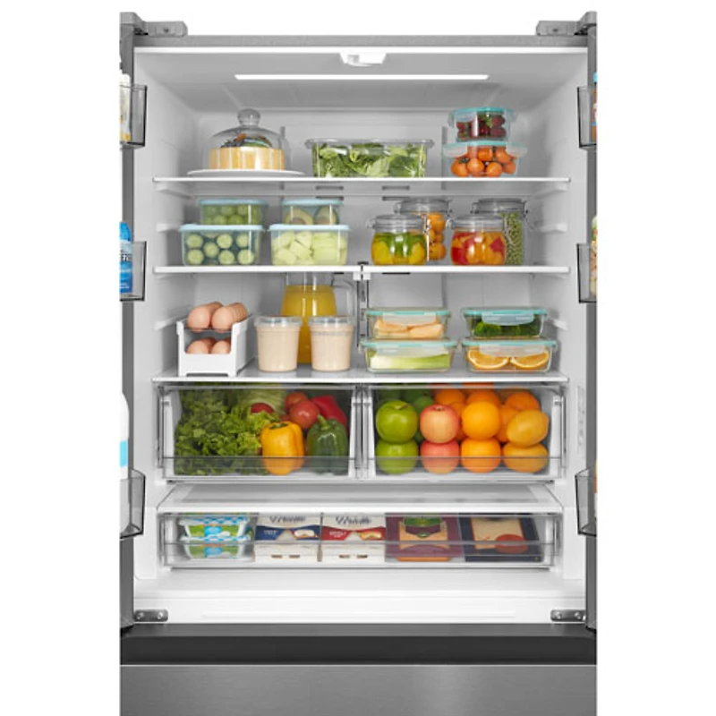 Réfrigérateur à deux portes de 22,6 pi³ 33 po avec distributeur de glaçons de Midea (MRF23I7AST) - Inox