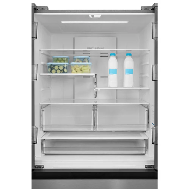 Réfrigérateur à deux portes de 22,6 pi³ 33 po avec distributeur de glaçons de Midea (MRF23I7AST) - Inox
