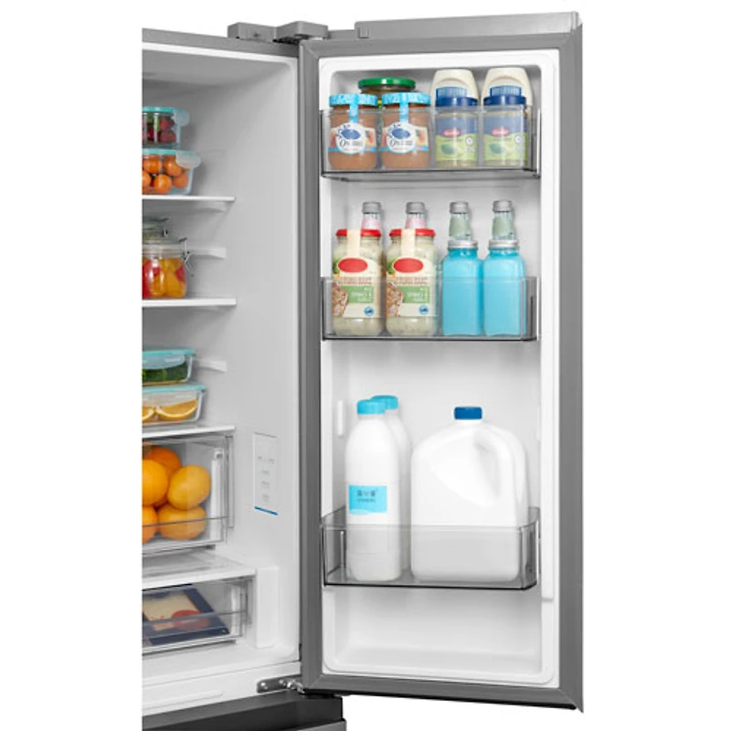 Réfrigérateur à deux portes de 22,6 pi³ 33 po avec distributeur de glaçons de Midea (MRF23I7AST) - Inox