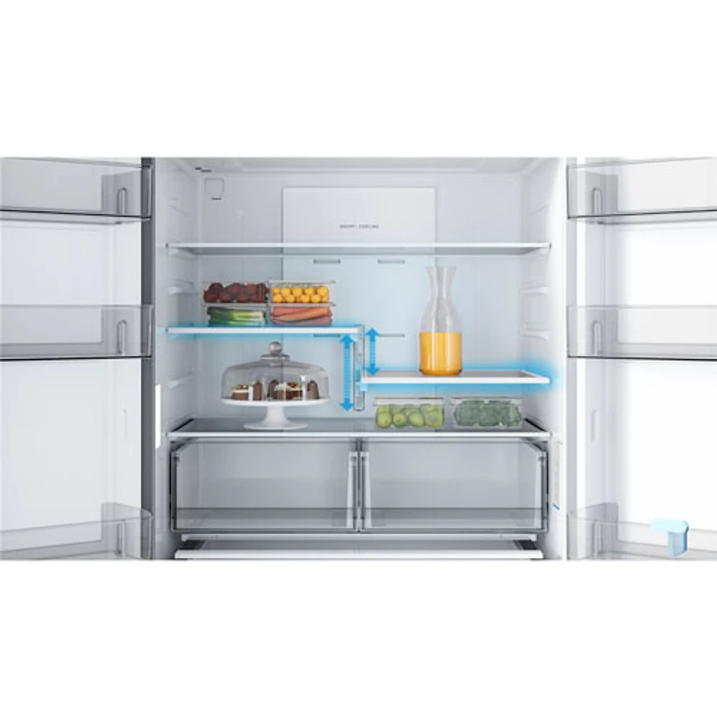 Réfrigérateur à deux portes de 22,6 pi³ 33 po avec distributeur de glaçons de Midea (MRF23I7AST) - Inox