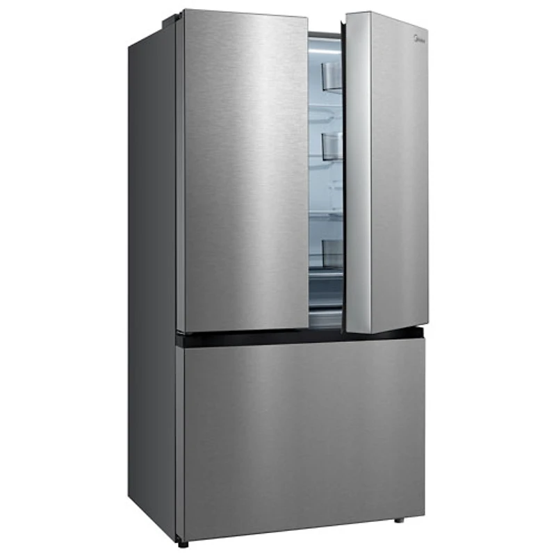 Réfrigérateur à deux portes de 22,6 pi³ 33 po avec distributeur de glaçons de Midea (MRF23I7AST) - Inox
