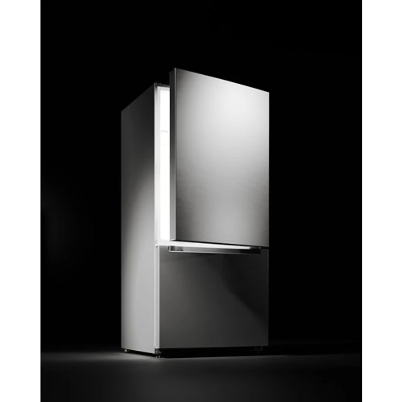 Réfrigérateur à congélateur inférieur avec éclairage DEL 18,7 pi³ 30 po de Midea (MRB19B7AST) - Inox