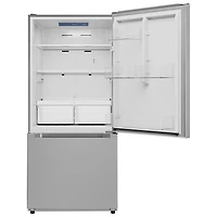 Réfrigérateur à congélateur inférieur avec éclairage DEL 18,7 pi³ 30 po de Midea (MRB19B7AST) - Inox