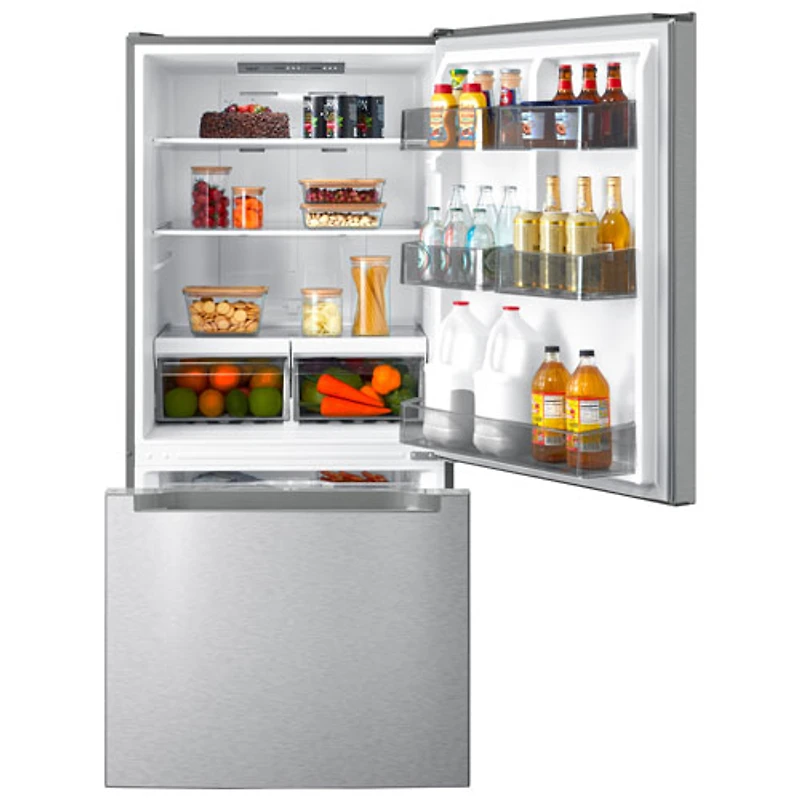 Réfrigérateur à congélateur inférieur avec éclairage DEL 18,7 pi³ 30 po de Midea (MRB19B7AST) - Inox