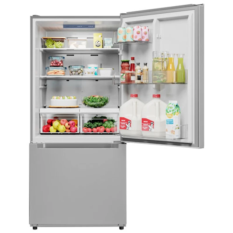 Réfrigérateur à congélateur inférieur avec éclairage DEL 18,7 pi³ 30 po de Midea (MRB19B7AST) - Inox
