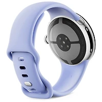 Montre Pixel Watch 4 (LTE) 41 mm de Google avec boîtier en aluminium argenté poli et bracelet sport iris