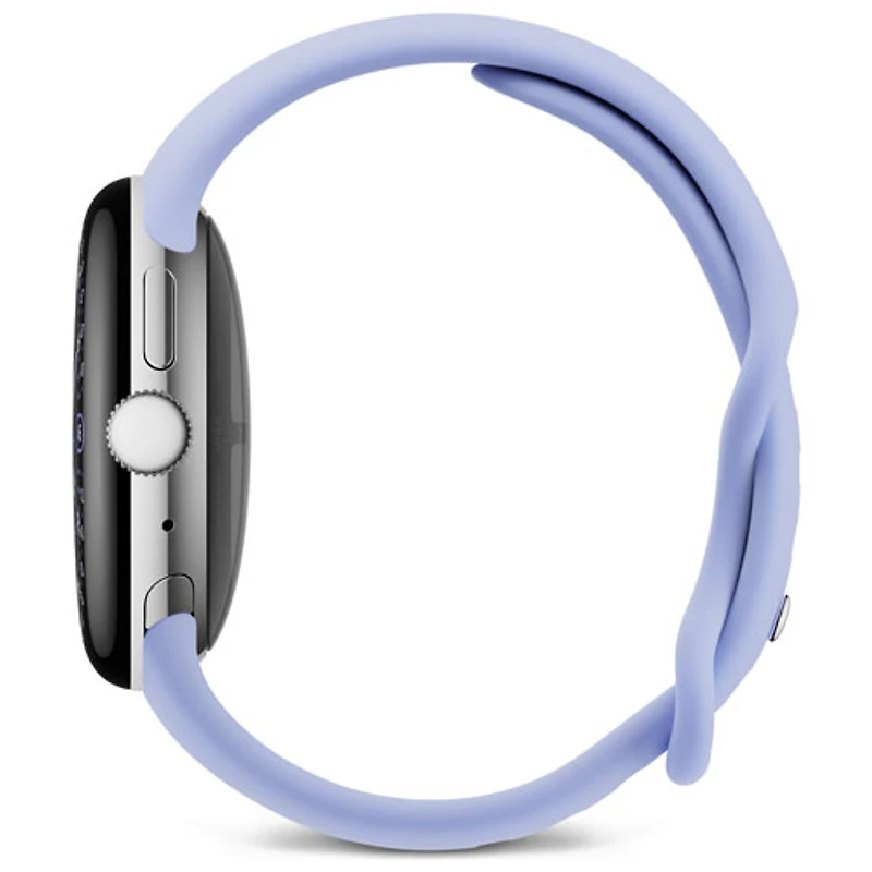 Montre Pixel Watch 4 (LTE) 41 mm de Google avec boîtier en aluminium argenté poli et bracelet sport iris