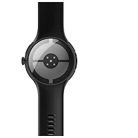 Montre Pixel Watch 4 (Bluetooth) mm de Google avec boîtier en aluminium noir mat et bracelet sport noir volcanique