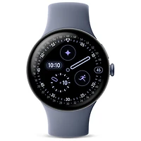 Montre Pixel Watch 4 (Bluetooth) 45 mm de Google avec boîtier en aluminium pierre de lune satinée et bracelet sport pierre de lune