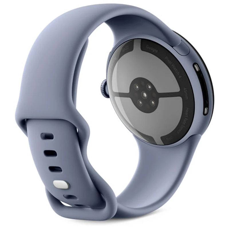 Montre Pixel Watch 4 (Bluetooth) 45 mm de Google avec boîtier en aluminium pierre de lune satinée et bracelet sport pierre de lune