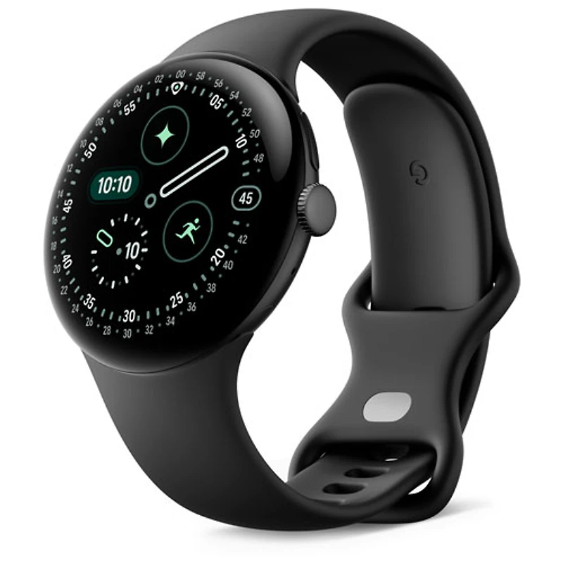 Google Pixel Watch 4 (LTE) 45mm Matte Black Aluminum Case with Obsidian Active Band