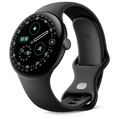 Google Pixel Watch 4 (LTE) 45mm Matte Black Aluminum Case with Obsidian Active Band