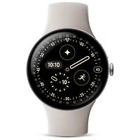 Google Pixel Watch 4 (LTE) 45mm Polished Silver Aluminum Case with Porcelain Active Band