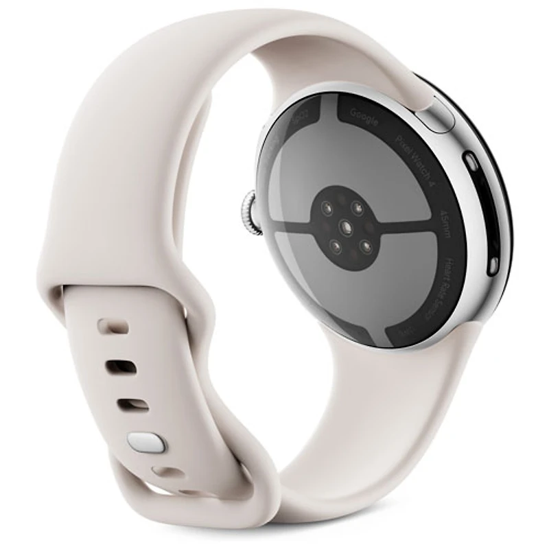 Google Pixel Watch 4 (LTE) 45mm Polished Silver Aluminum Case with Porcelain Active Band