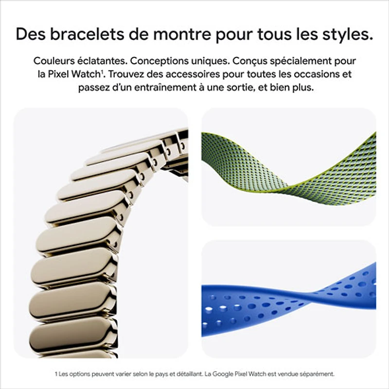 Montre Pixel Watch 4 (Bluetooth) 41 mm de Google avec boîtier en aluminium champagne doré et bracelet sport citronnelle