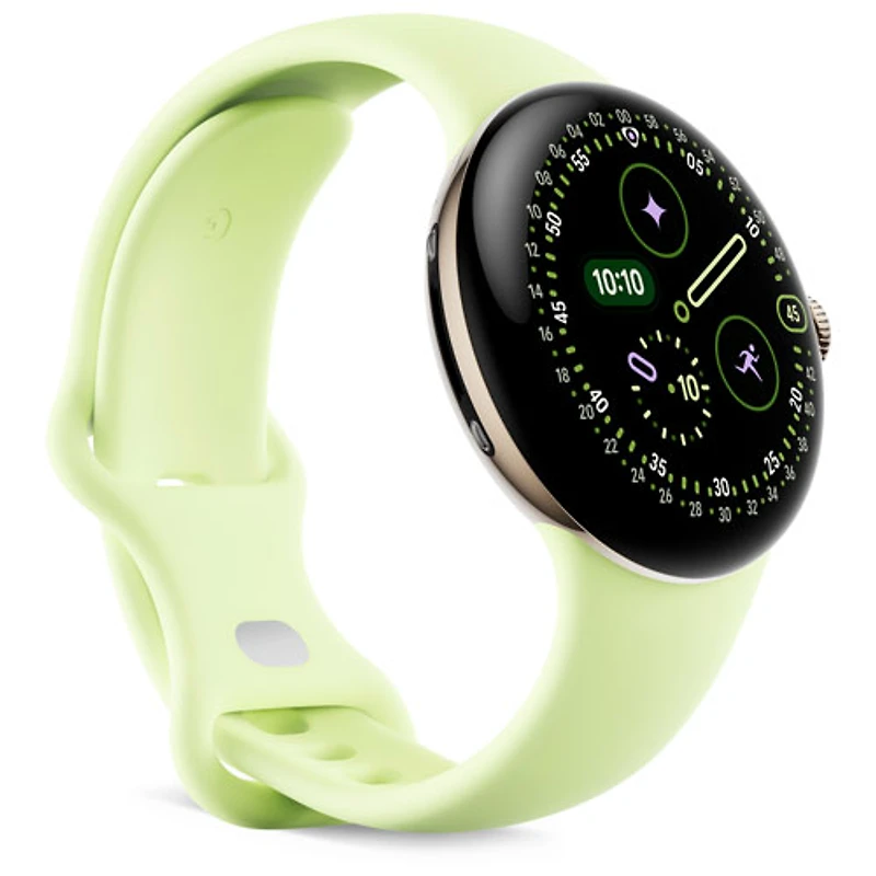 Google Pixel Watch 4 (Bluetooth) 41mm Champagne Gold Aluminum Case with Lemongrass Active Band