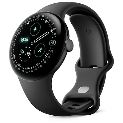 Google Pixel Watch 4 (Bluetooth) 41mm Matte Black Aluminum Case with Obsidian Active Band