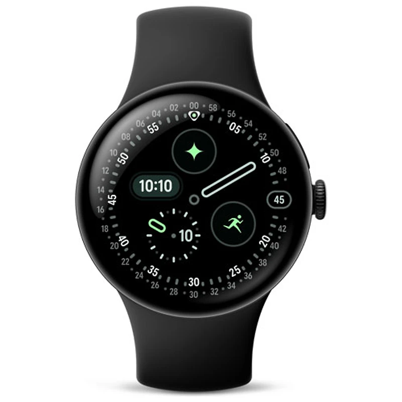 Google Pixel Watch 4 (Bluetooth) 41mm Matte Black Aluminum Case with Obsidian Active Band