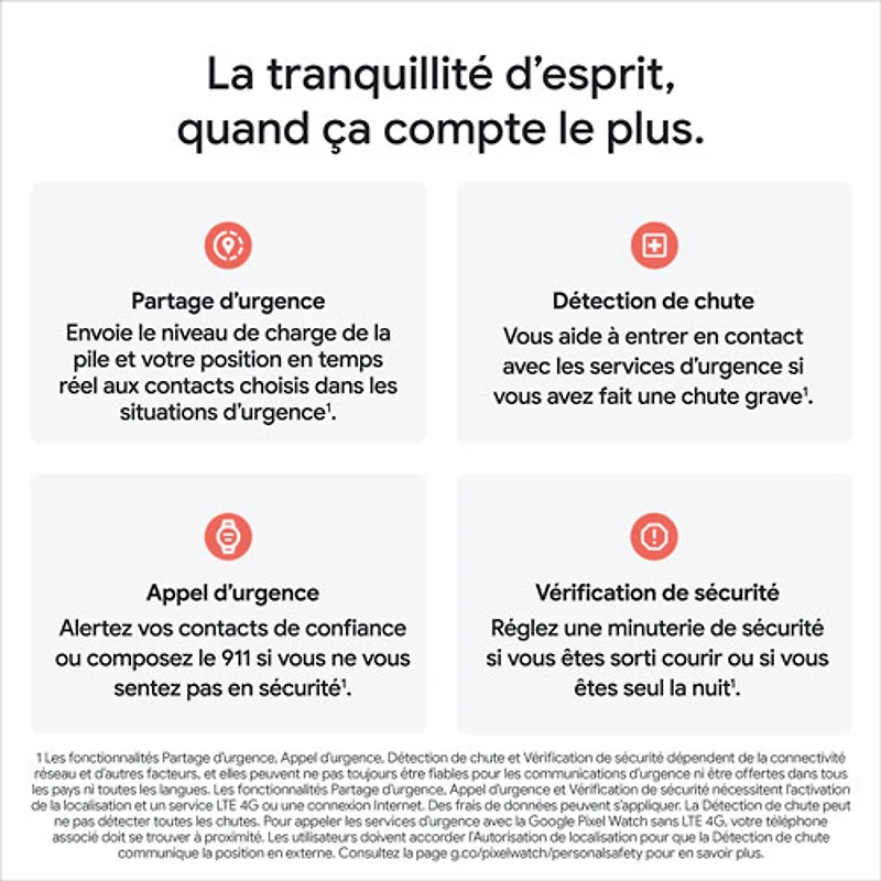 Montre Pixel Watch 4 (Bluetooth) 41 mm de Google avec boîtier en aluminium argenté poli et bracelet sport porcelaine