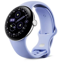 Montre Pixel Watch 4 (Bluetooth) 41 mm de Google avec boîtier en aluminium argenté poli et bracelet sport iris