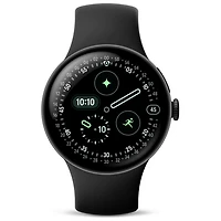 Google Pixel Watch 4 (LTE) 41mm Matte Black Aluminum Case with Obsidian Active Band