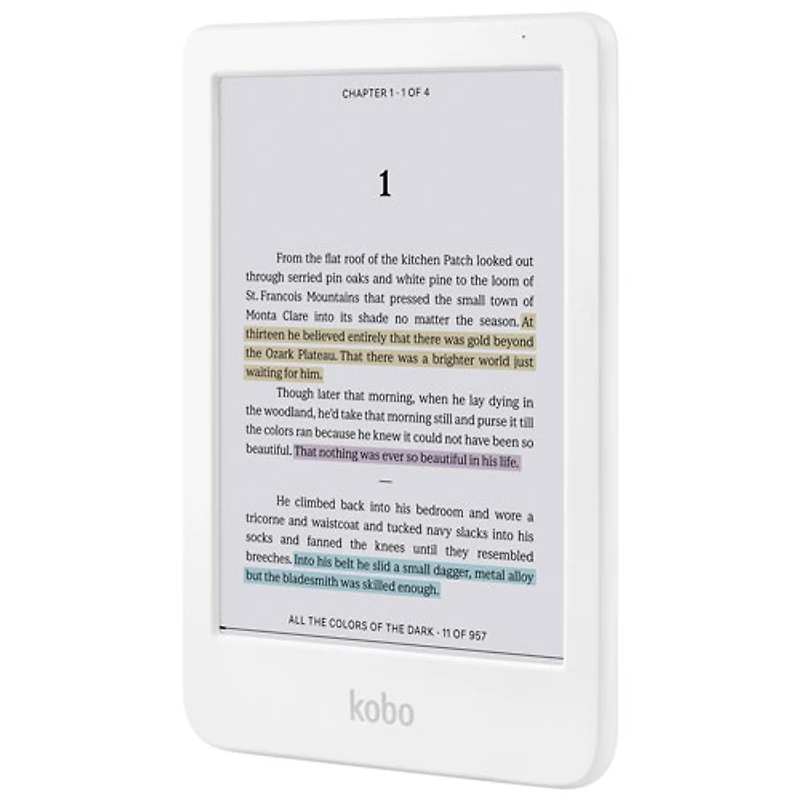 Liseuse numérique à écran tactile de 6 po Clara Colour de Kobo - Blanc