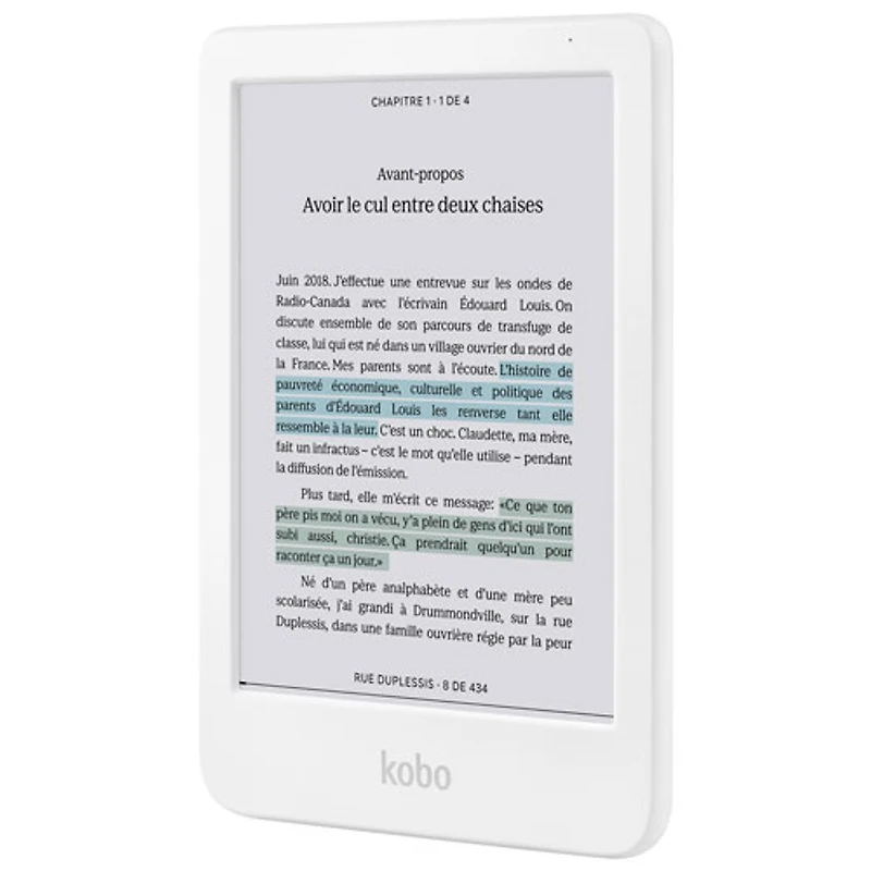Liseuse numérique à écran tactile de 6 po Clara Colour de Kobo - Blanc