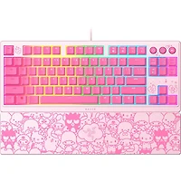 Clavier de jeu rétroéclairé sans pavé numérique à commutateurs à méca-membrane Hello Kitty de Razer