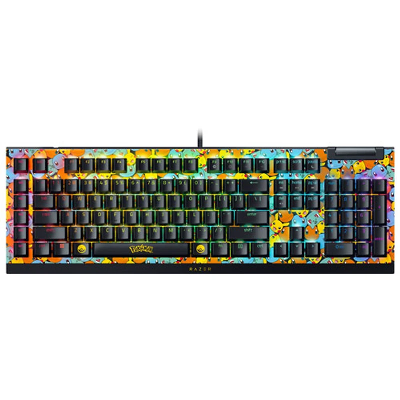 Clavier de jeu rétroéclairé pleine grandeur à commutateurs mécaniques verts BlackWidow V4X Pokémon de Razer