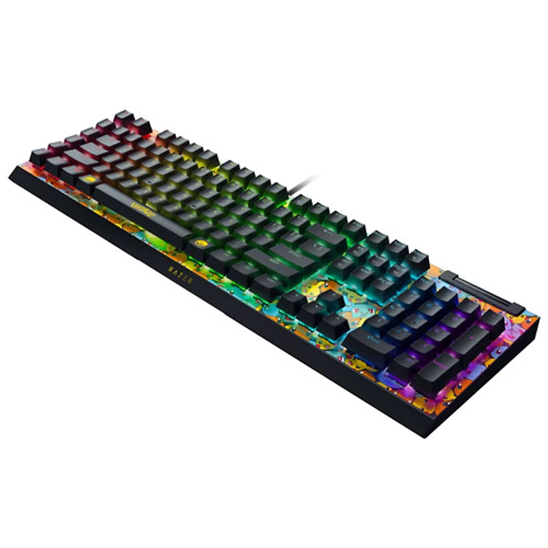 Clavier de jeu rétroéclairé pleine grandeur à commutateurs mécaniques verts BlackWidow V4X Pokémon de Razer