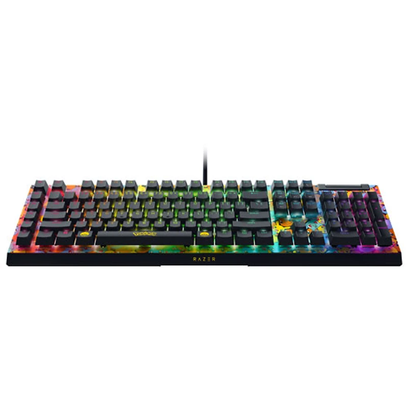 Clavier de jeu rétroéclairé pleine grandeur à commutateurs mécaniques verts BlackWidow V4X Pokémon de Razer