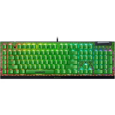 Clavier de jeu rétroéclairé pleine grandeur à commutateurs mécaniques verts BlackWidow V4X Minecraft de Razer