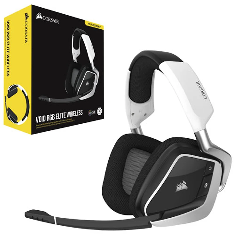 Corsair Void RGB Elite Wireless Gaming Headset for PS4/PC - White