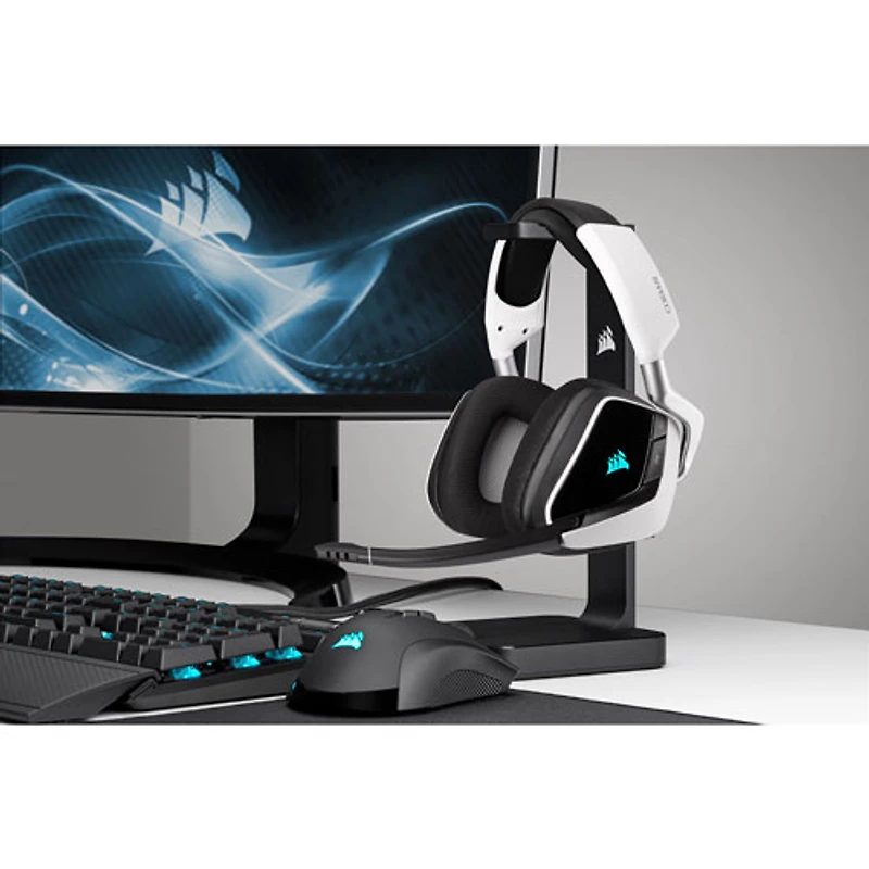 Casque de jeu sans fil Void RGB Elite de Corsair pour PS4/PC - Blanc