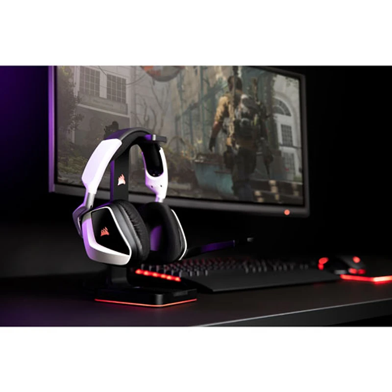 Casque de jeu sans fil Void RGB Elite de Corsair pour PS4/PC - Blanc
