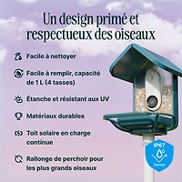 Mangeoire à oiseaux intelligente à énergie solaire Pro avec caméra et extension de perchoir de Bird Buddy - Bleu - Partenaire de détail exclusif