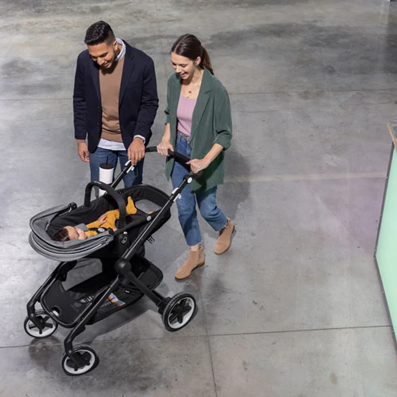 Système de transport modulaire intelligent Gold SensorSafe Pivot Xpan d'Evenflo avec siège d'auto pour bébé LiteMax - Gris lunaire