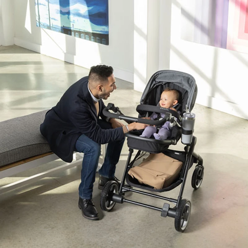 Système de transport modulaire intelligent Gold SensorSafe Pivot Xpan d'Evenflo avec siège d'auto pour bébé LiteMax - Gris lunaire