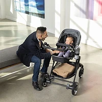 Système de transport modulaire intelligent Gold SensorSafe Pivot Xpan d'Evenflo avec siège d'auto pour bébé LiteMax - Gris lunaire