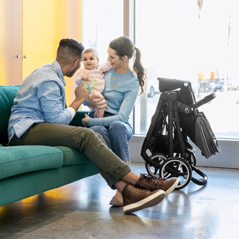 Système de transport modulaire intelligent Gold SensorSafe Pivot Xpan d'Evenflo avec siège d'auto pour bébé LiteMax - Gris lunaire