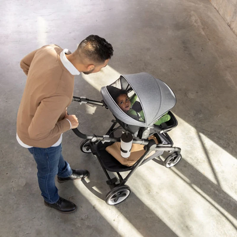 Système de transport modulaire intelligent Gold SensorSafe Pivot Xpan d'Evenflo avec siège d'auto pour bébé LiteMax - Gris lunaire