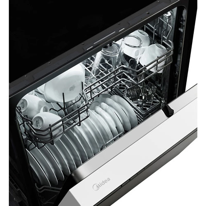 Lave-vaisselle encastrable 24 po 52 dB de Midea (MDF24P2BWW) - Blanc