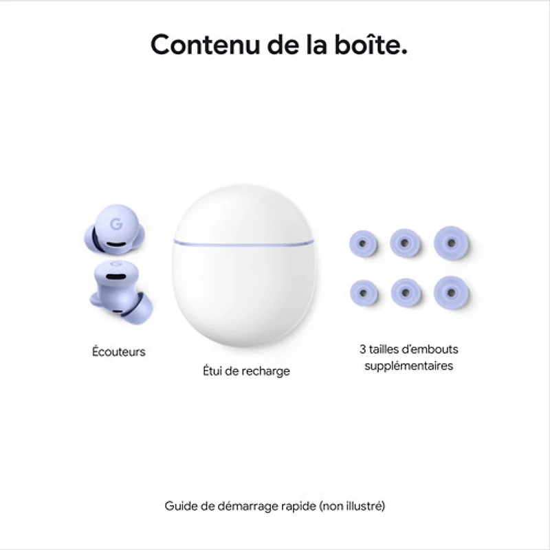 Écouteurs boutons 100 % sans fil à suppression du bruit Pixel Buds 2a de Google - Iris