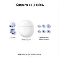 Écouteurs boutons 100 % sans fil à suppression du bruit Pixel Buds 2a de Google - Iris