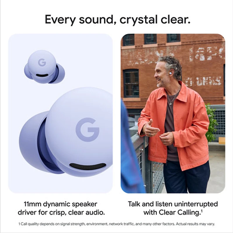Écouteurs boutons 100 % sans fil à suppression du bruit Pixel Buds 2a de Google - Iris
